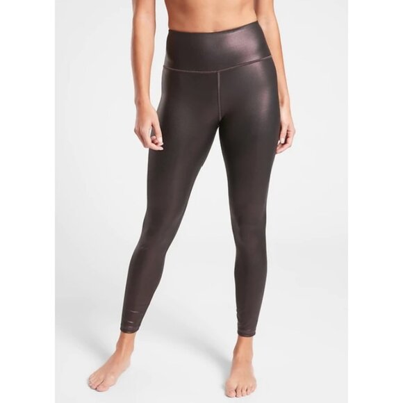 Athleta Elation Ultra Rise Shimmer Tight Leggings in Antique Burgundy, Size SP - Picture 1 of 12